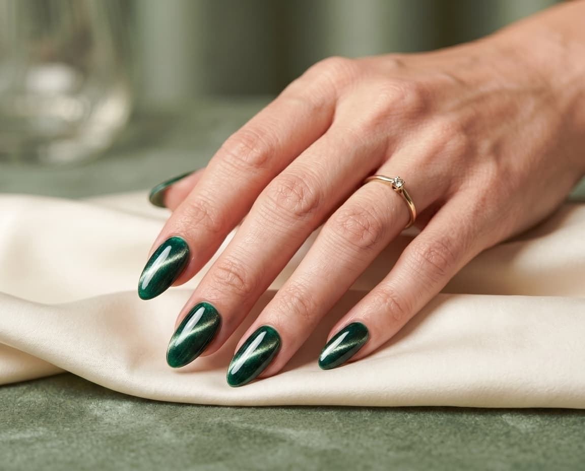 Emerald cat-eye — VA Nails, Southampton