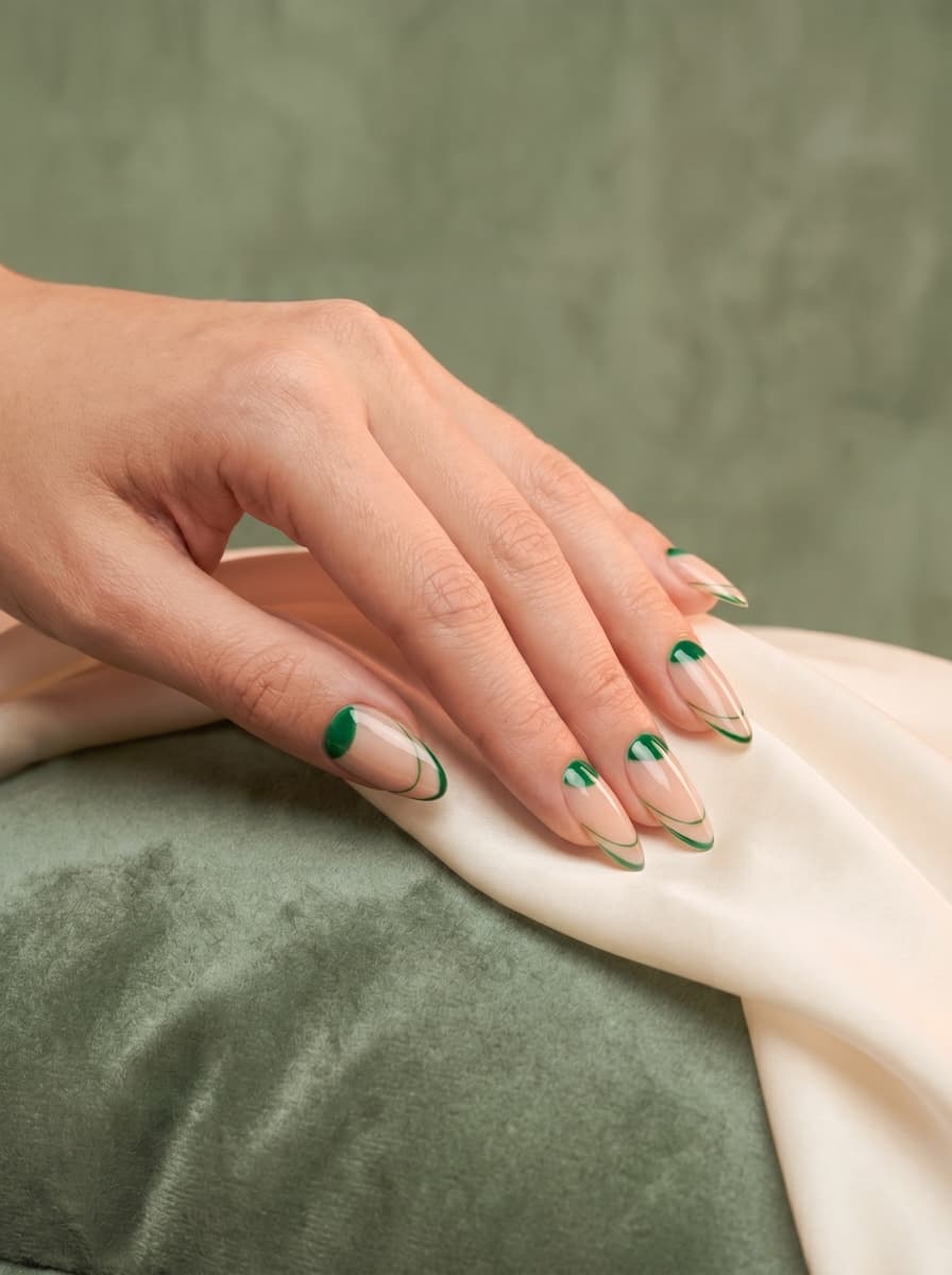 Emerald negative space — VA Nails, Southampton